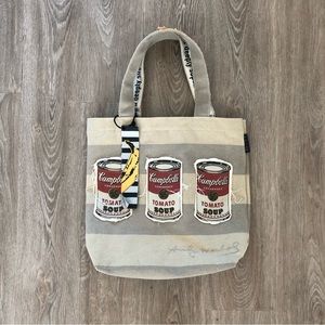 Andy Warhol campbells condensed tomato soup can tote bag